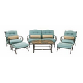 Hanover Outdoor furniture 6pc Seating Set: sofa, 2 side chairs, coffee table, 2 ottoman